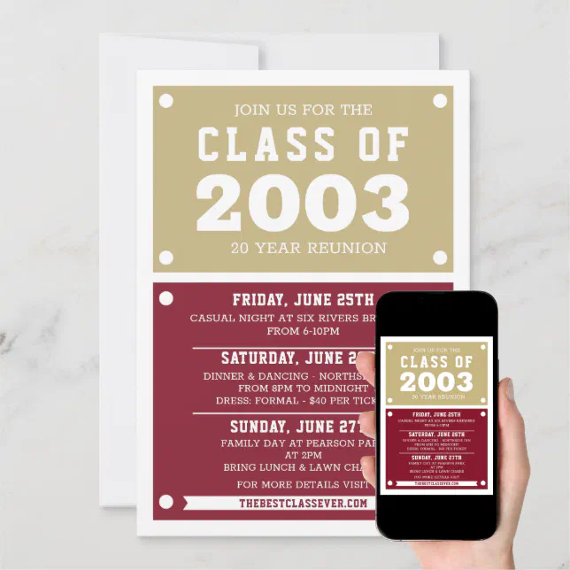 High School Reunion Invitations | Reunion | Zazzle