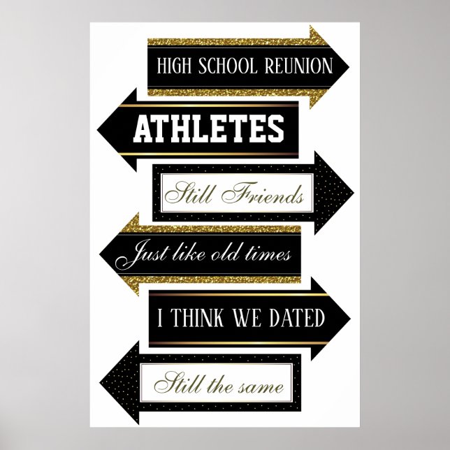 High School Reunion Photobooth Arrow Props Kit Poster (Front)