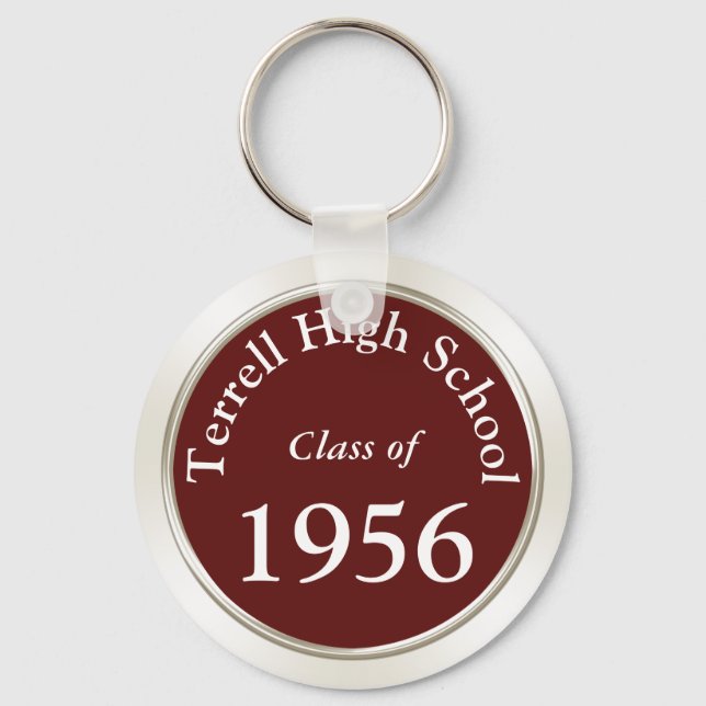 High School Reunion Souvenirs Customizable Keychain (Front)