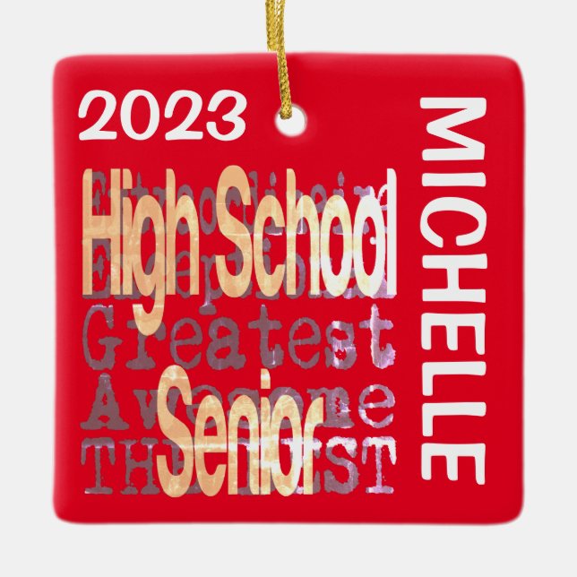 High School Senior Extraordinaire CUSTOM Ceramic Ornament (Front)
