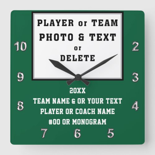 High School Senior Night Gift Ideas with PHOTO Square Wall Clock