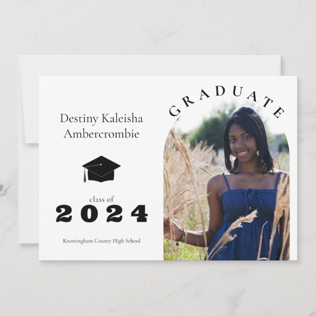 High School Senior Simple Arch Graduation Announcement (Front)