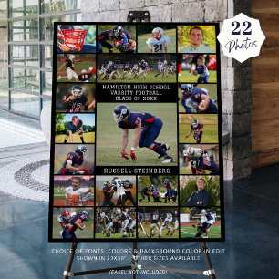 High School Senior Sports 22 Photo Collage Foam Board
