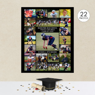 High School Senior Sports 22 Photo Collage Poster