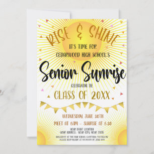 High School Senior Sunrise Event Party Invitation