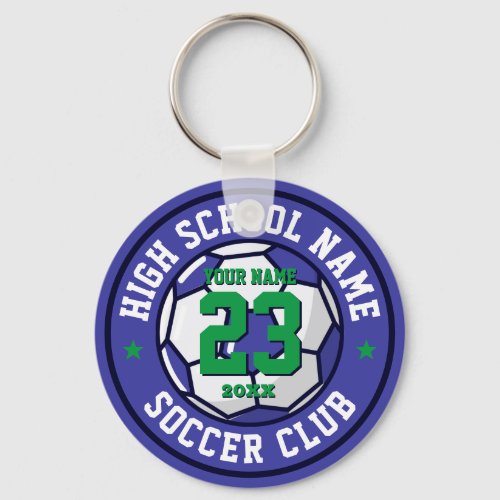 High School Soccer Team Custom Color Sports Keychain