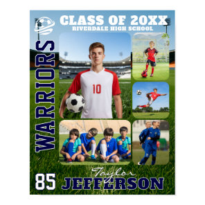 High School Soccer Team Sports Photo Collage Poster