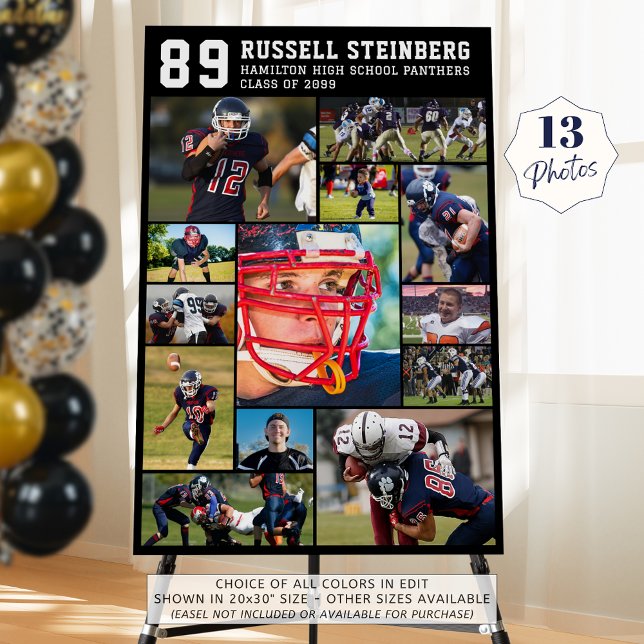 High School Sports Senior 13 Photo Collage Grad Foam Board (Creator Uploaded)