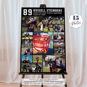 High School Sports Senior 15 Photo Collage Grad Foam Board