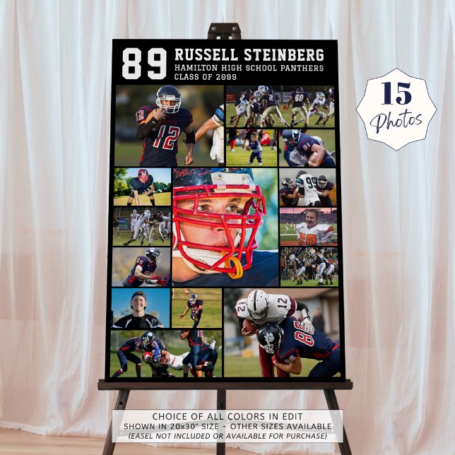 High School Sports Senior 15 Photo Collage Grad Foam Board (Creator Uploaded)