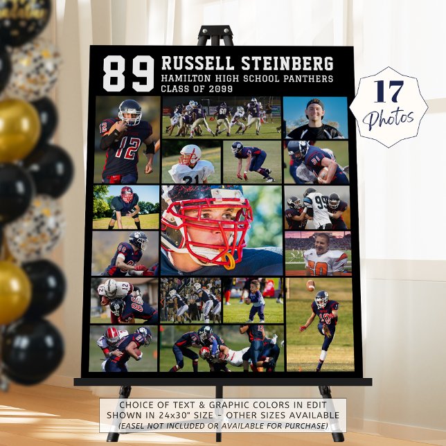 High School Sports Senior 17 Photo Collage Grad Foam Board (Creator Uploaded)
