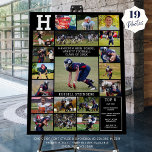 High School Sports Senior 19 Photo Collage Foam Board<br><div class="desc">Recognize and celebrate your high school sports senior on Seniors Night, season-end sports assembly or display at his or her graduation party with this photo memories print utilizing this easy-to-upload photo collage template with 19 rectangle pictures in your choice of colors printed on sturdy foam board. The design features a...</div>