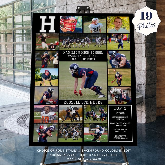 High School Sports Senior 19 Photo Collage Foam Board (Creator Uploaded)