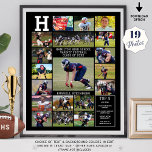 High School Sports Senior 19 Photo Collage Poster<br><div class="desc">Recognize and celebrate your high school sports senior on Seniors Night, season-end sports assembly or display at his or her graduation party a photo memories poster print utilizing this easy-to-upload photo collage template with 19 rectangle pictures in your choice of colors. The design features a list of TOP 5 memories...</div>