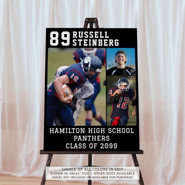 High School Sports Senior 3 Photo Collage Grad Foam Board (Creator Uploaded)
