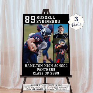 High School Sports Senior 3 Photo Collage Grad Foam Board