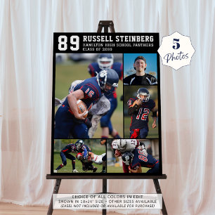 High School Sports Senior 5 Photo Collage Grad Foam Board