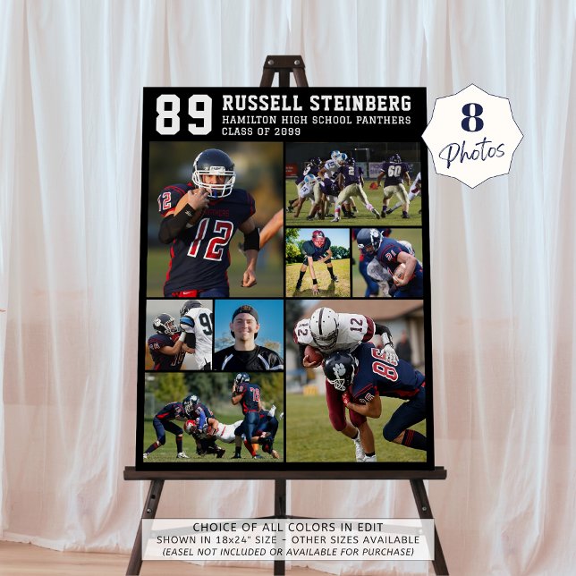 High School Sports Senior 8 Photo Collage Grad Foam Board (Creator Uploaded)