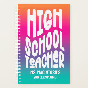High School Teacher Colorful Ombre   Planner