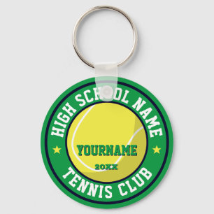 High School Tennis Club Custom Color Sports Keychain