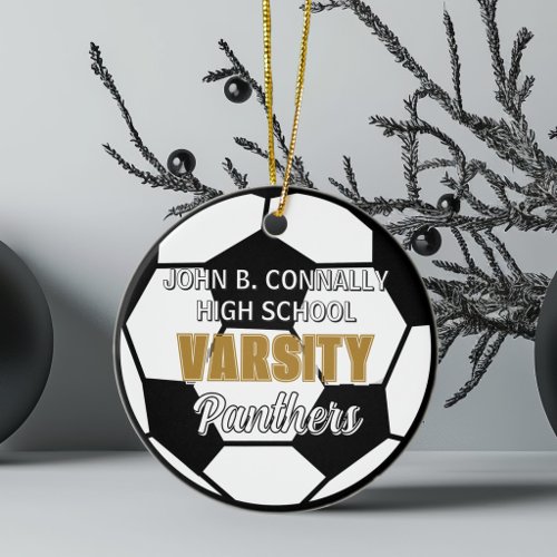 High School Varsity Soccer Team Christmas Ceramic Ornament