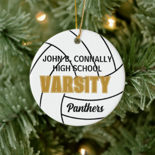 High School Varsity Volleyball Photo Christmas Ceramic Ornament