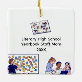 High School Yearbook Mom  Ceramic Ornament