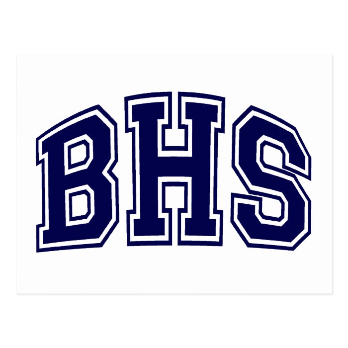 HIGH SCHOOLL   BHS BLUE POSTCARD