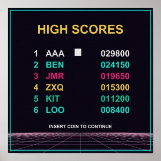 High Score - Retro Arcade CRT Poster