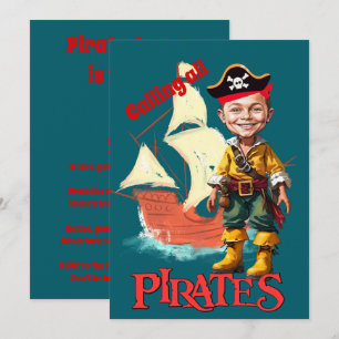 High Seas Birthday Adventure – Pirate Ship  Invitation