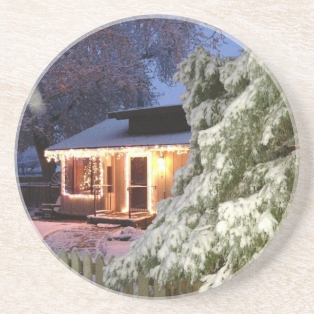 High Sierra Holiday Sandstone Coaster (Front)