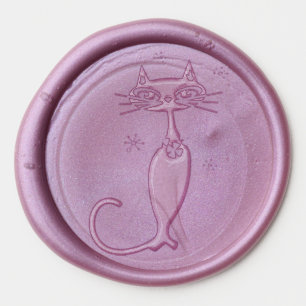 high society cat wax seal stickers