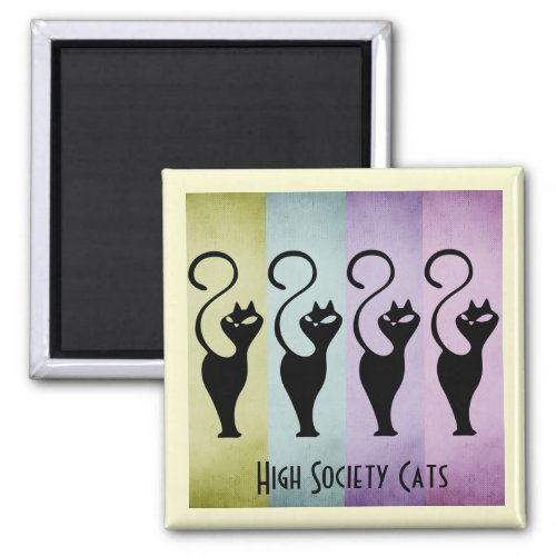 High Society Cats _ Sophisticated Black Cats Magnet