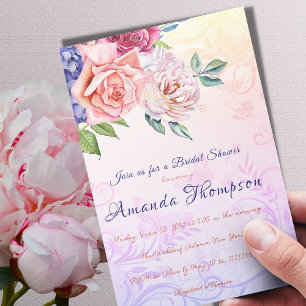 High Society Theme Bridal Shower Tea Party Brunch Invitation