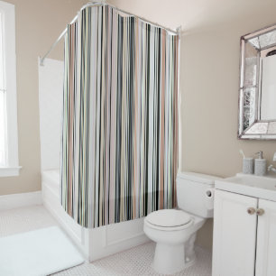 HIGH SOCIETY VINTAGE BEACH STRIPES 002 SHOWER CURTAIN