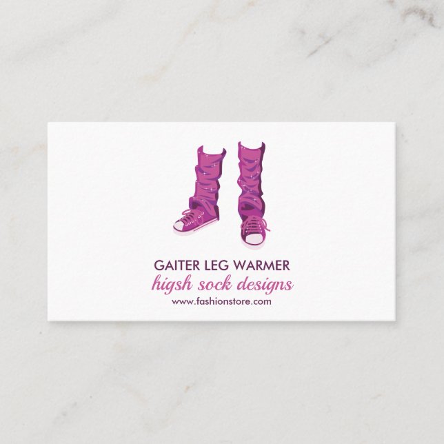High Sock Gaiter Leg Warmer Business Card (Front)