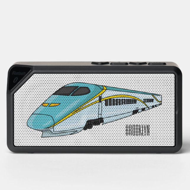 High speed bullet train cartoon illustration bluetooth speaker (Front)