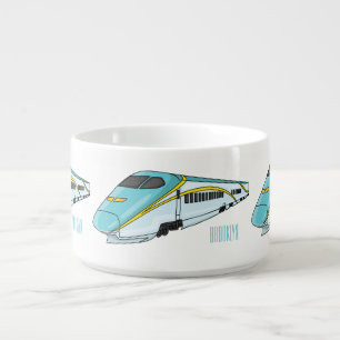 High speed bullet train cartoon illustration  bowl