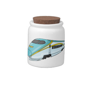 High speed bullet train cartoon illustration candy jar