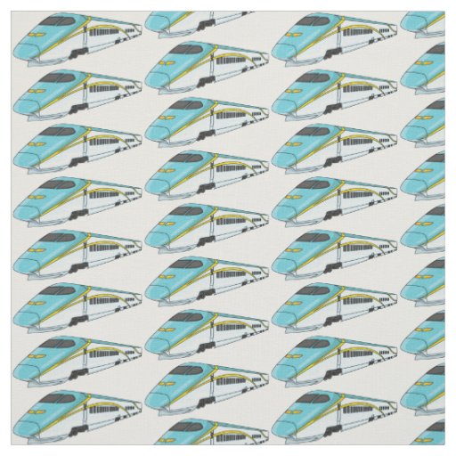 High speed bullet train cartoon illustration fabric
