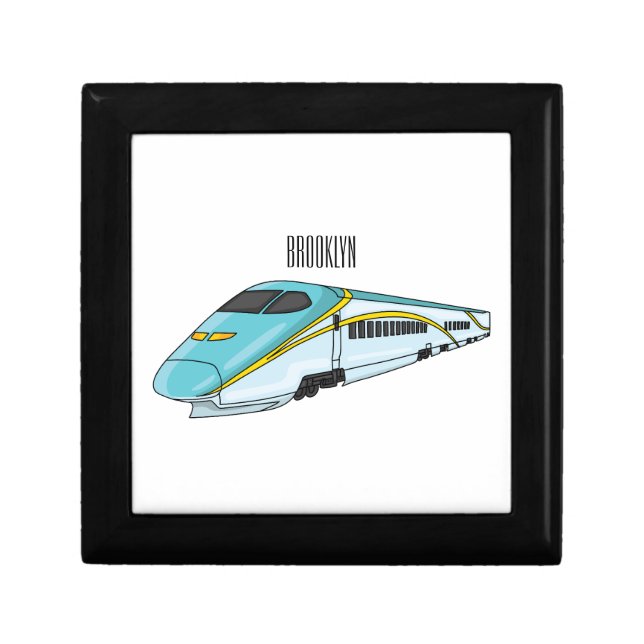 High speed bullet train cartoon illustration gift box (Front)