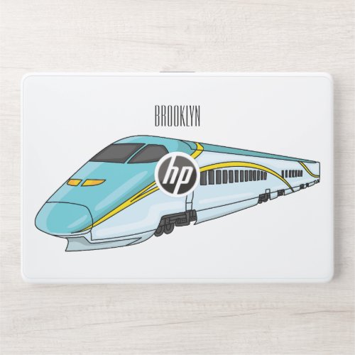 High speed bullet train cartoon illustration HP laptop skin