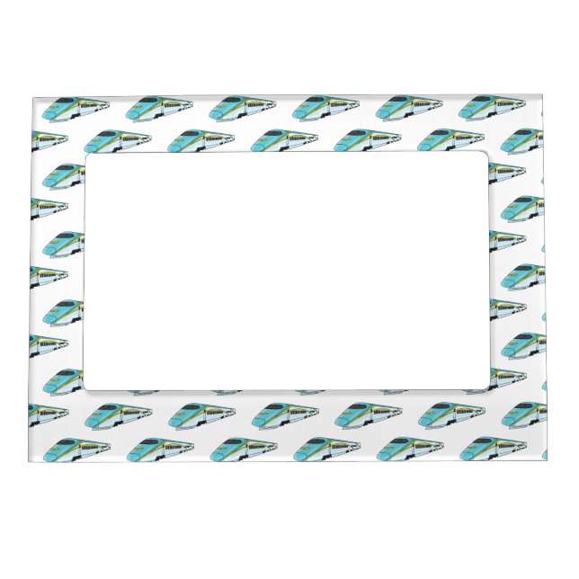 High speed bullet train cartoon illustration  magnetic frame (Front)