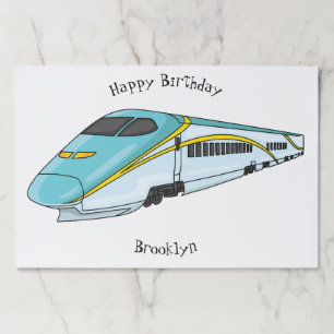 High speed bullet train cartoon illustration paper pad