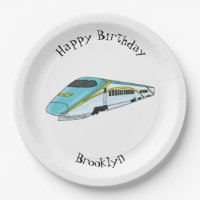High speed bullet train cartoon illustration