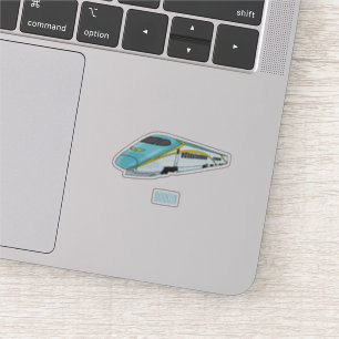 High speed bullet train cartoon illustration sticker