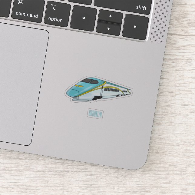 High speed bullet train cartoon illustration sticker (Detail)
