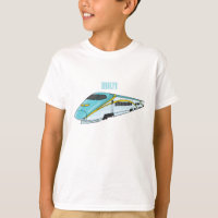 High speed bullet train cartoon illustration