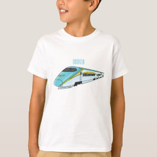 High speed bullet train cartoon illustration T-Shirt
