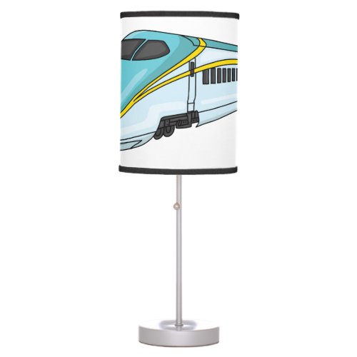 High speed bullet train cartoon illustration  table lamp